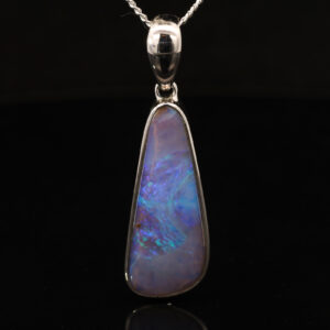 Sterling Silver Blue Green Boulder Opal Pendant