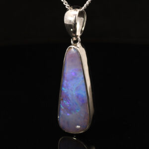 Sterling Silver Blue Green Boulder Opal Pendant