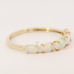 Yellow Gold Blue Green Crystal Opal Ring