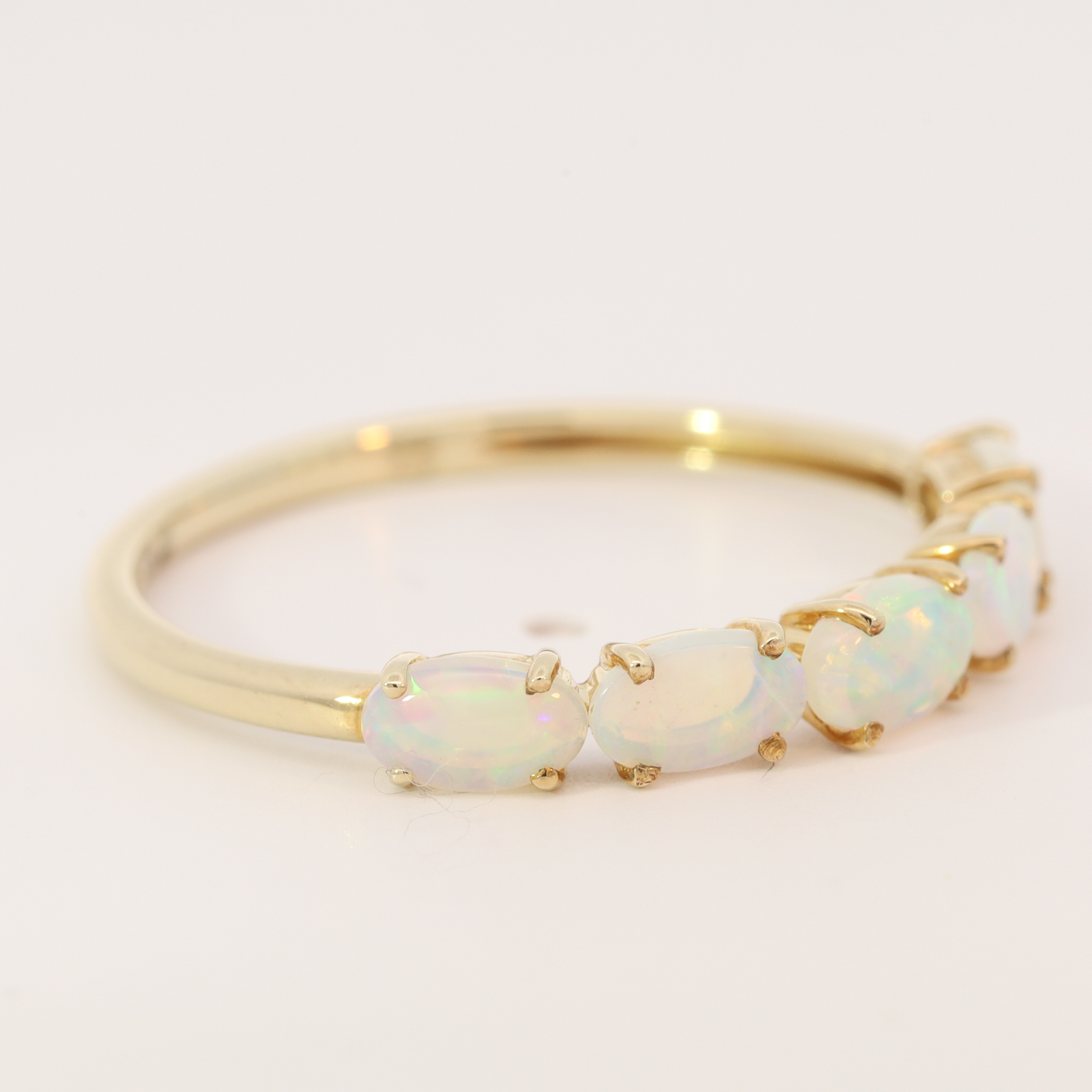 Yellow Gold Blue Green Crystal Opal Ring