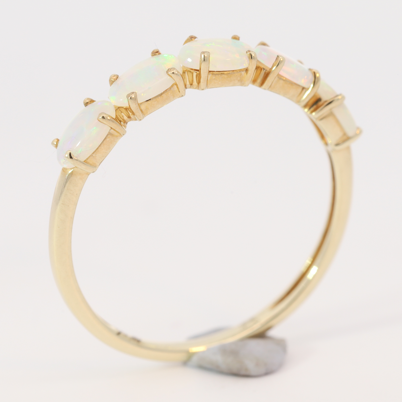 Yellow Gold Blue Green Crystal Opal Ring