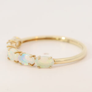 Yellow Gold Blue Green Crystal Opal Ring
