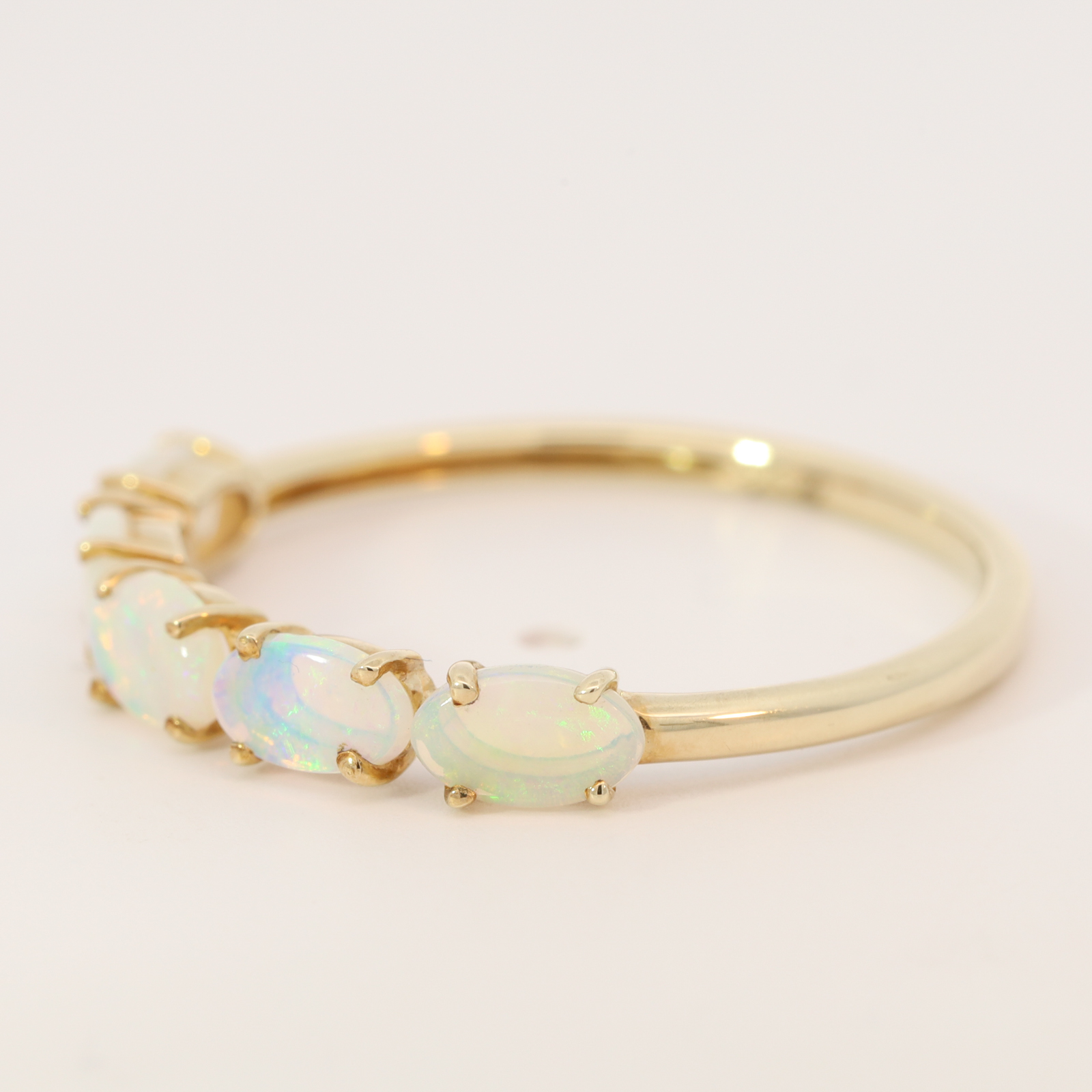 Yellow Gold Blue Green Crystal Opal Ring