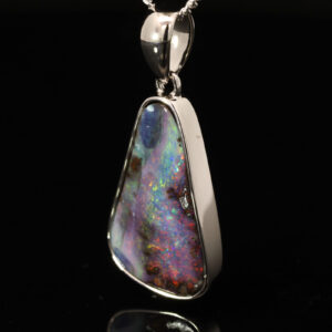 Sterling Silver Blue Green Orange Yellow Pink Boulder Opal Pendant