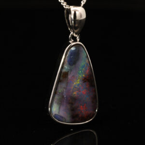 Sterling Silver Blue Green Orange Yellow Pink Boulder Opal Pendant