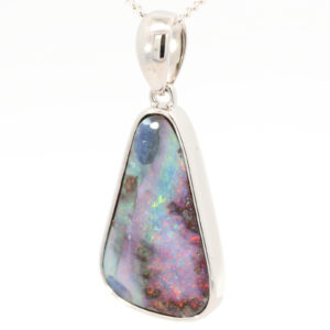 Sterling Silver Blue Green Orange Yellow Pink Boulder Opal Pendant
