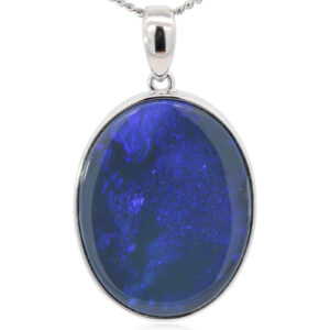 Sterling Silver Blue Purple Black Opal Pendant