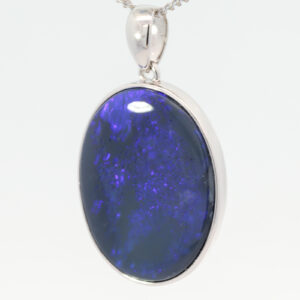 Sterling Silver Blue Purple Black Opal Pendant