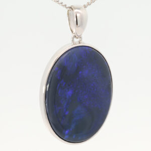 Sterling Silver Blue Purple Black Opal Pendant