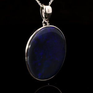 Sterling Silver Blue Purple Black Opal Pendant