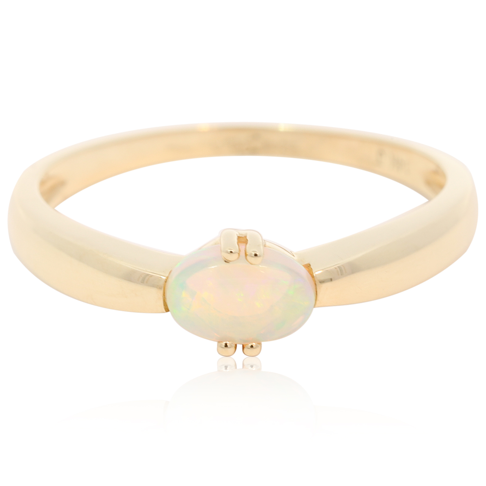 Yellow Gold Green Yellow Orange Crystal Opal Ring