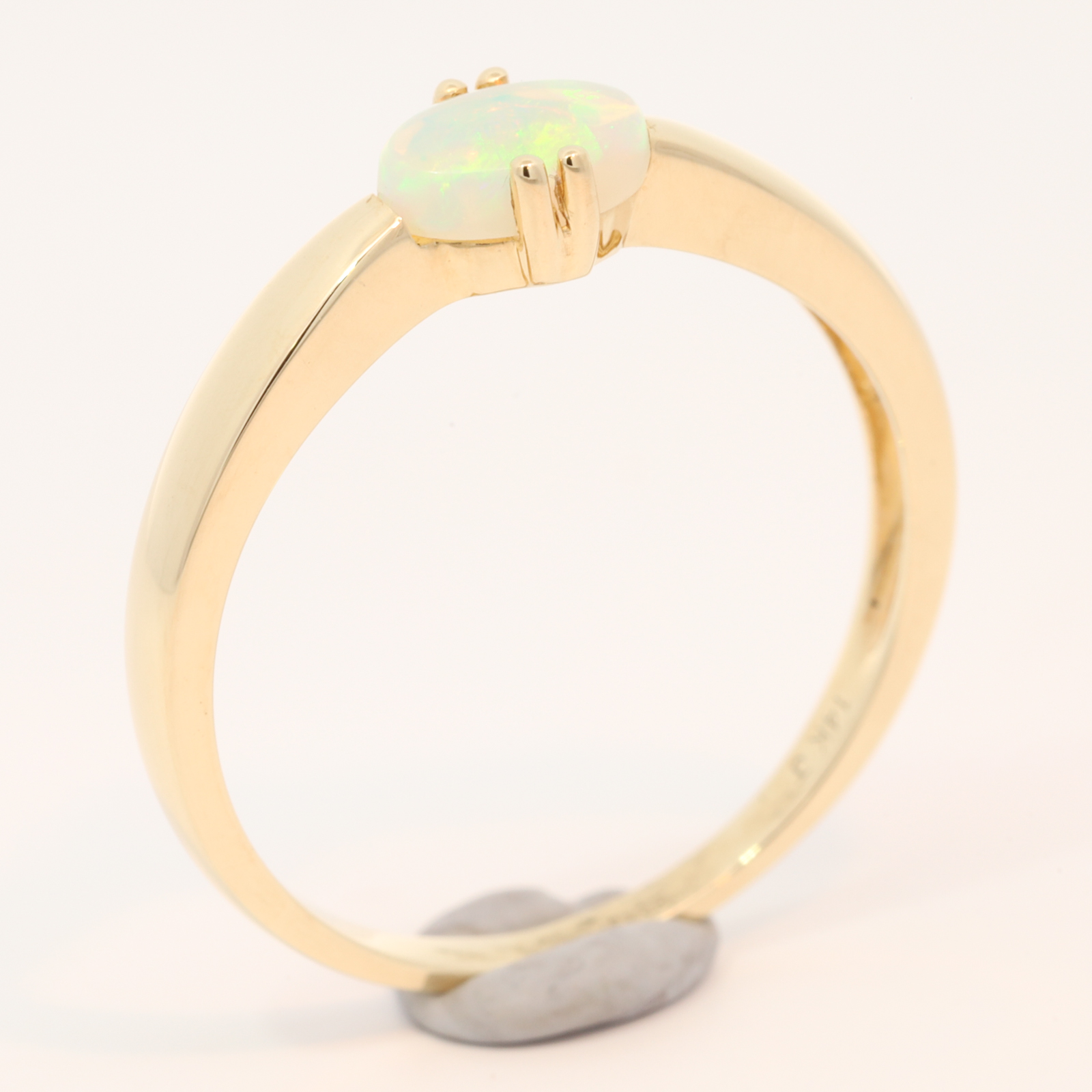 Yellow Gold Green Yellow Orange Crystal Opal Ring