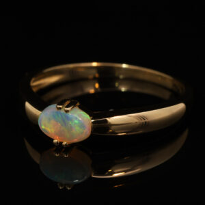 Yellow Gold Green Yellow Orange Crystal Opal Ring