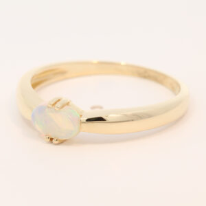 Yellow Gold Green Yellow Orange Crystal Opal Ring