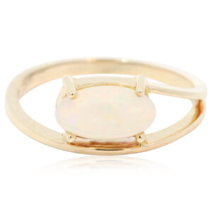 Yellow Gold Blue Green yellow Orange Pink Crystal Opal Ring