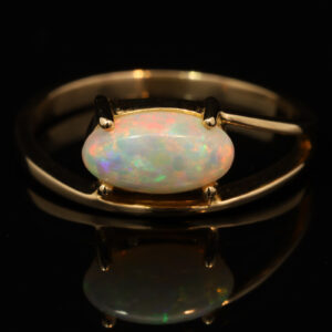 Yellow Gold Blue Green yellow Orange Pink Crystal Opal Ring