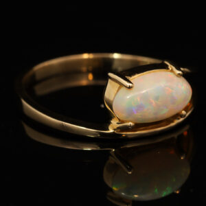 Yellow Gold Blue Green yellow Orange Pink Crystal Opal Ring