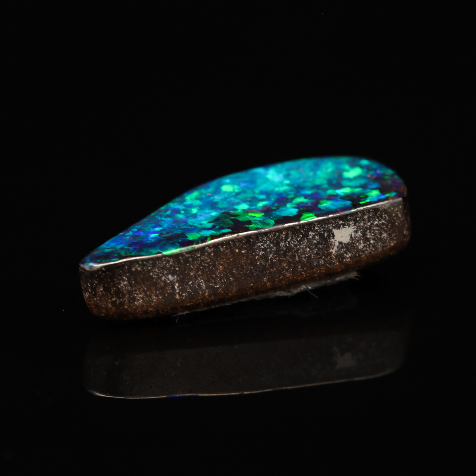 Unset Blue Green Boulder Opal