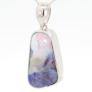 Sterling Silver Blue Green Purple Orange Pink Boulder Opal Pendant
