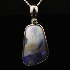 Sterling Silver Blue Green Purple Orange Pink Boulder Opal Pendant