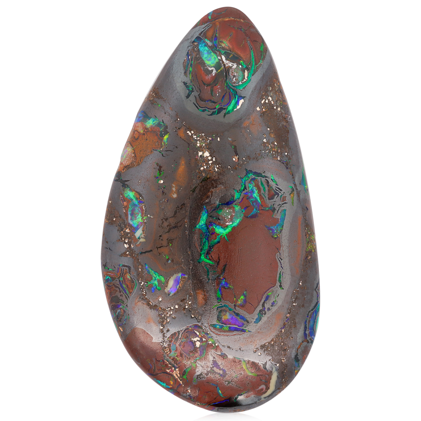 Unset Blue Green Yellow Orange Boulder Opal Matrix