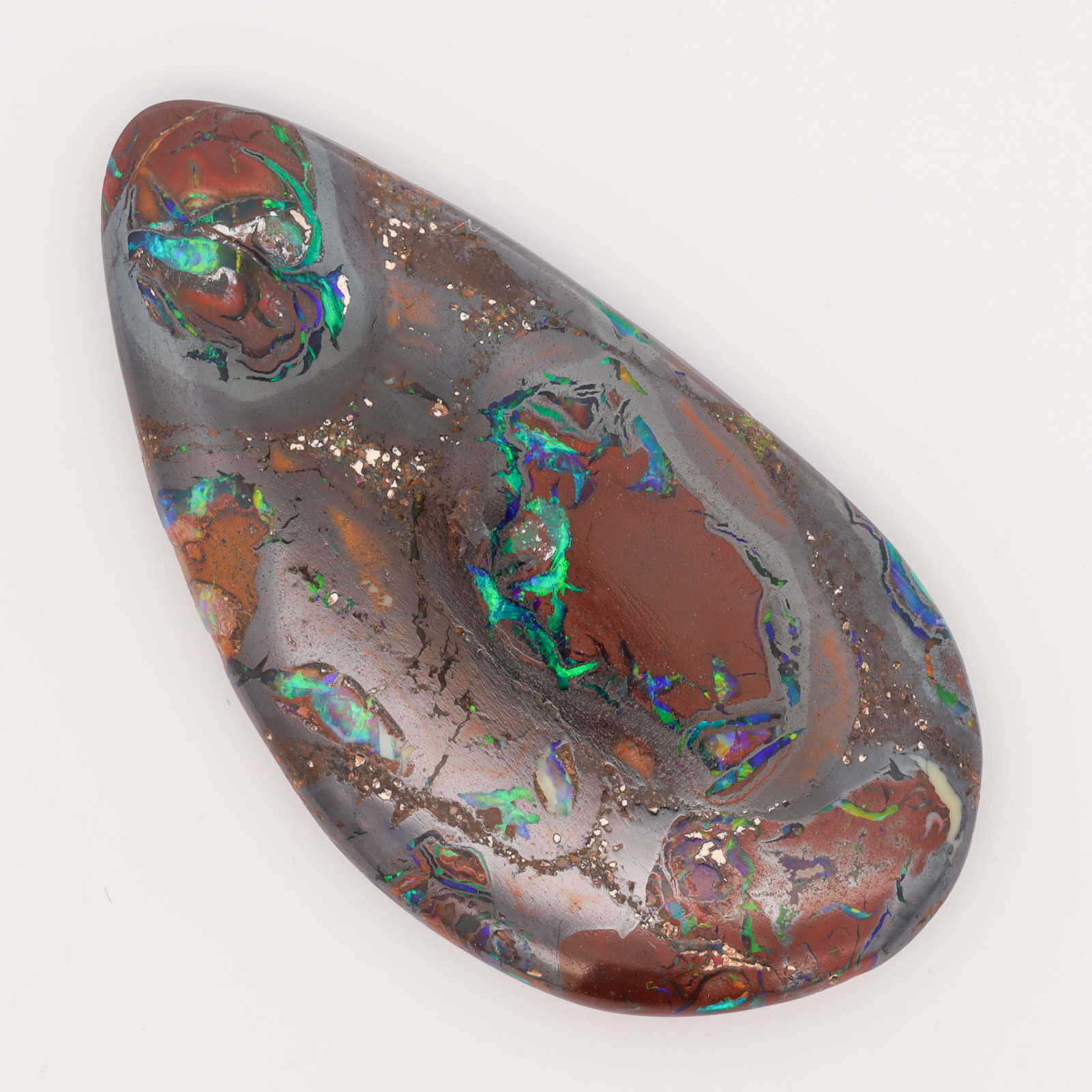 Unset Blue Green Yellow Orange Boulder Opal Matrix
