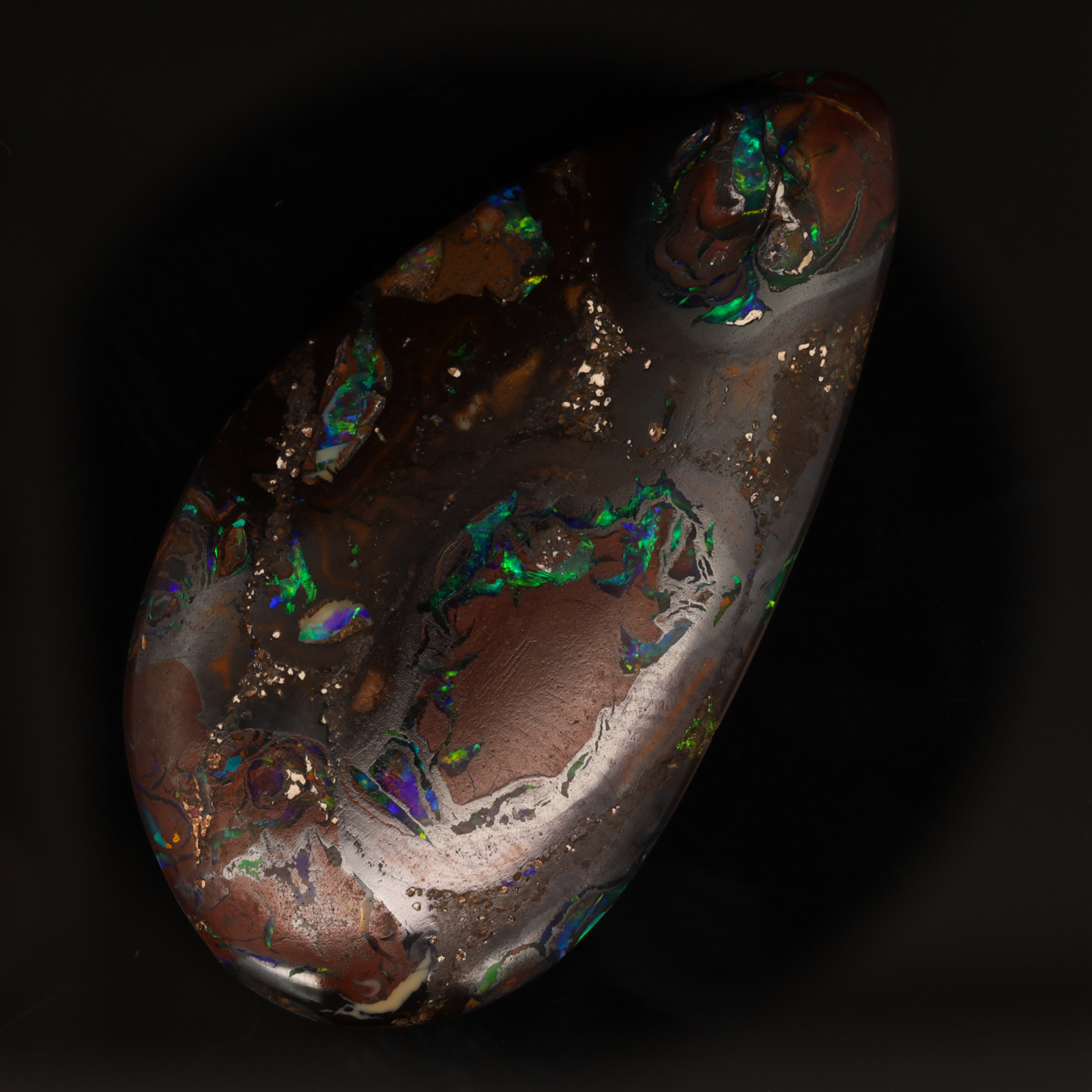 Unset Blue Green Yellow Orange Boulder Opal Matrix