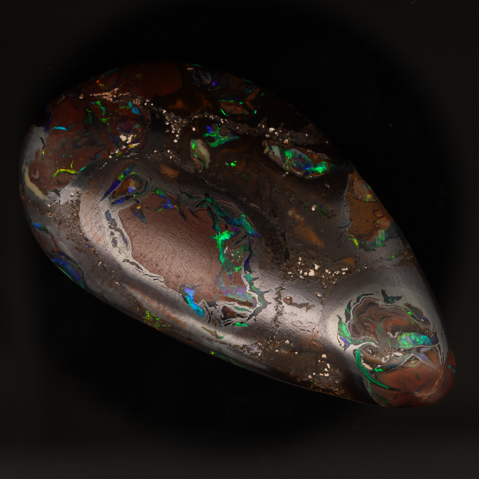 Unset Blue Green Yellow Orange Boulder Opal Matrix