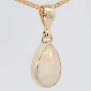 Yellow Gold Blue Green Yellow Orange Pink White Opal Pendant
