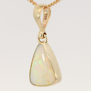 Yellow Gold Green Yellow Orange White Opal Pendant