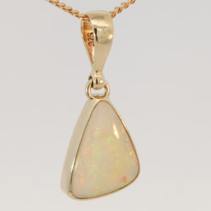 Yellow Gold Green Yellow Orange White Opal Pendant