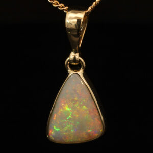 Yellow Gold Green Yellow Orange White Opal Pendant
