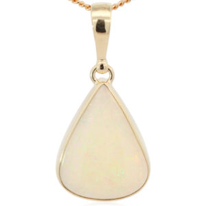 Yellow Gold Green Yellow Orange White Opal Pendant