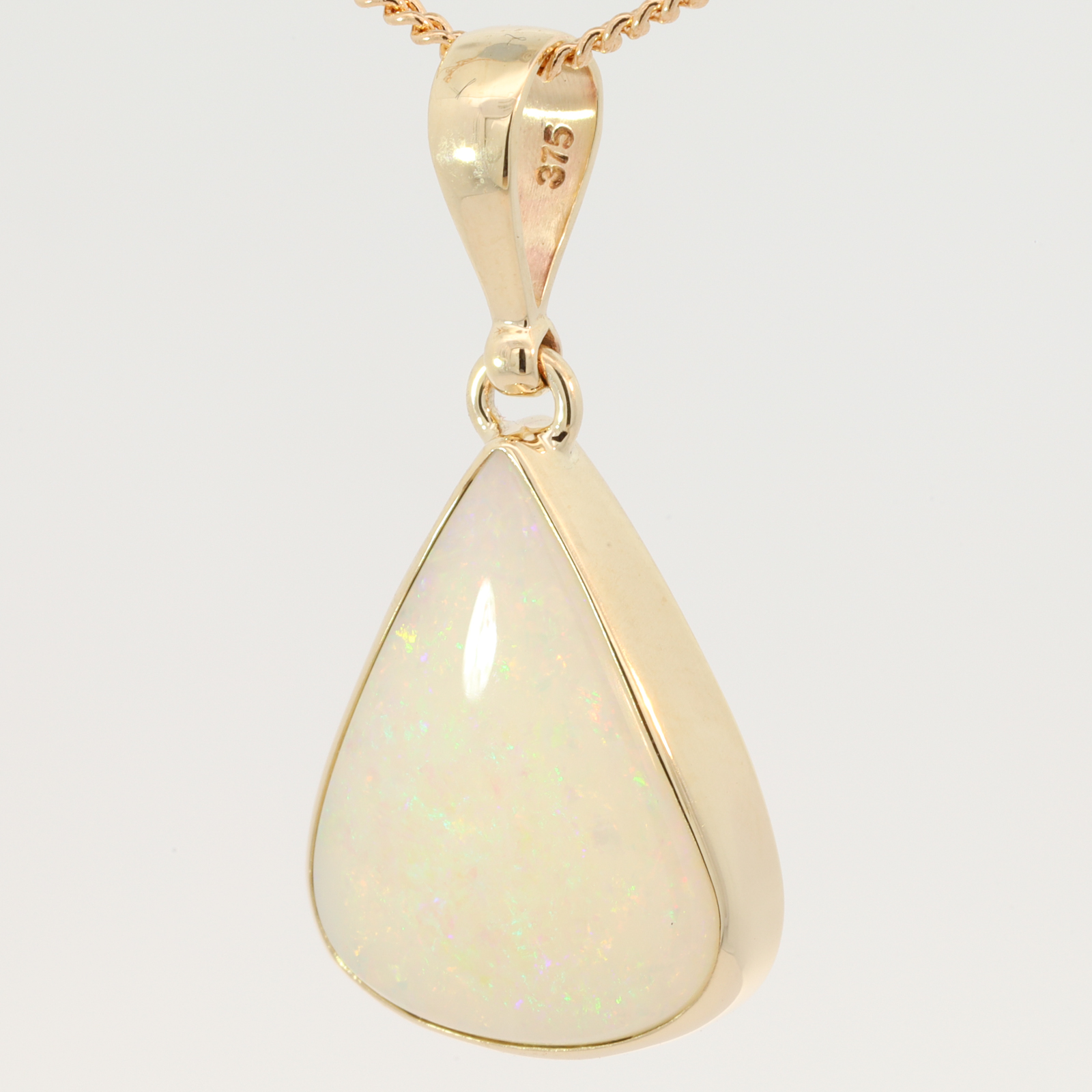 Yellow Gold Green Yellow Orange White Opal Pendant