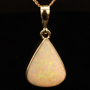 Yellow Gold Green Yellow Orange White Opal Pendant