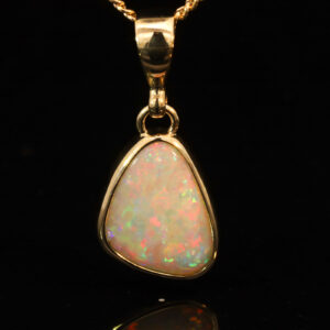 Yellow Gold Blue Green Yellow Orange Pink White Opal Pendant