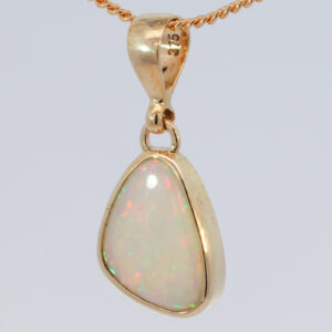 Yellow Gold Blue Green Yellow Orange Pink White Opal Pendant