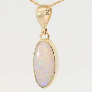 Yellow Gold Blue Green Yellow Orange Pink White Opal Pendant