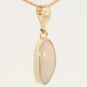 Yellow Gold Blue Green Yellow Orange Pink White Opal Pendant