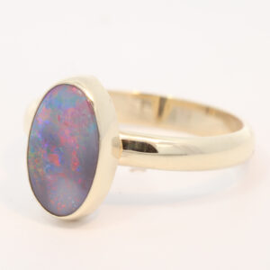 Yellow Gold Blue Green Yellow Orange Red Black Opal Ring